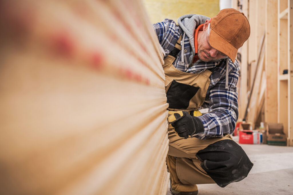 A worker performs a siding repair Wichita Kansas.
