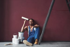 house painters prepare to clean up after completion of work