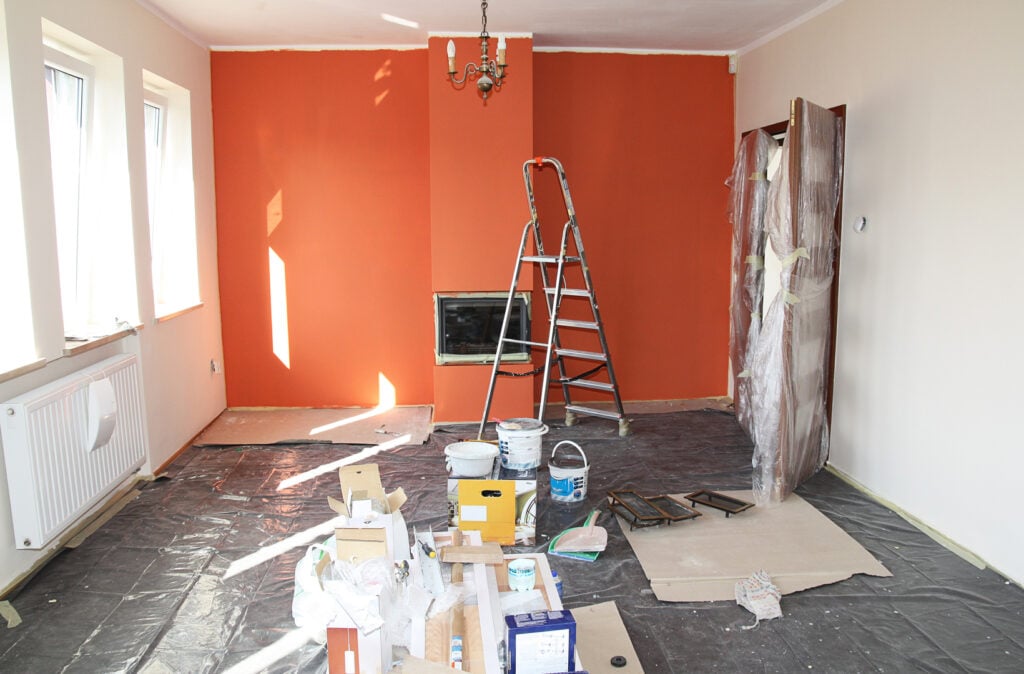 Interior being prepped by painting contractors in Wichita KS