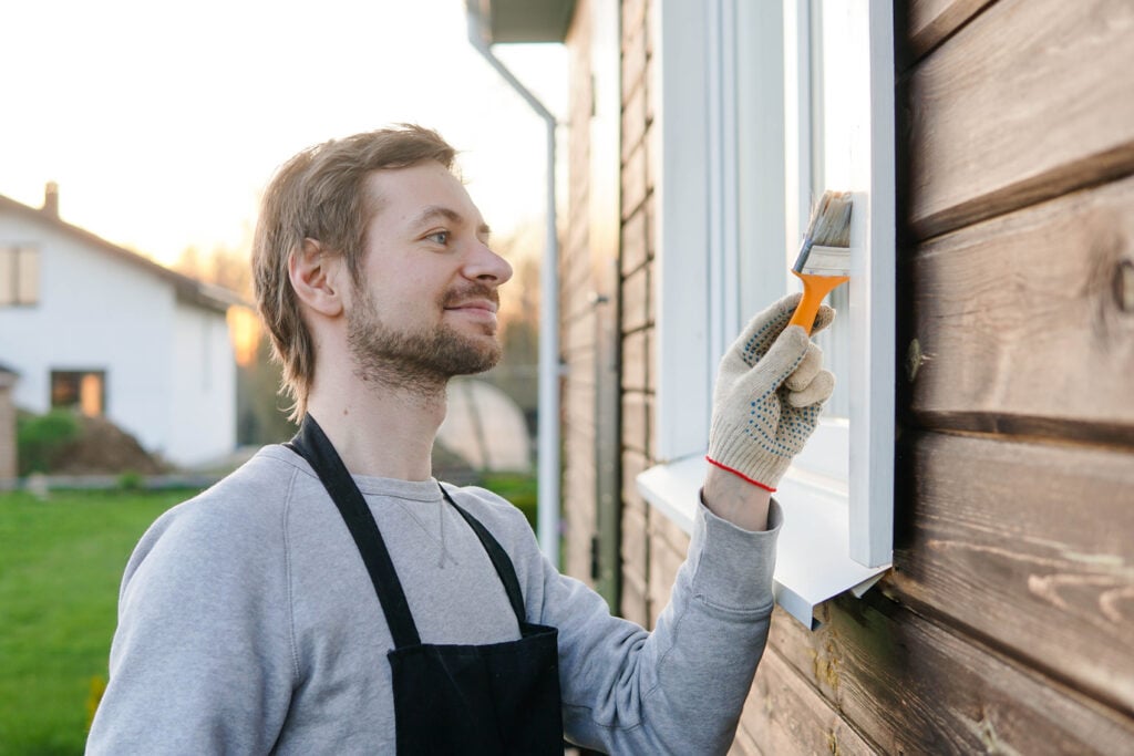 A home receiving exterior painting services.